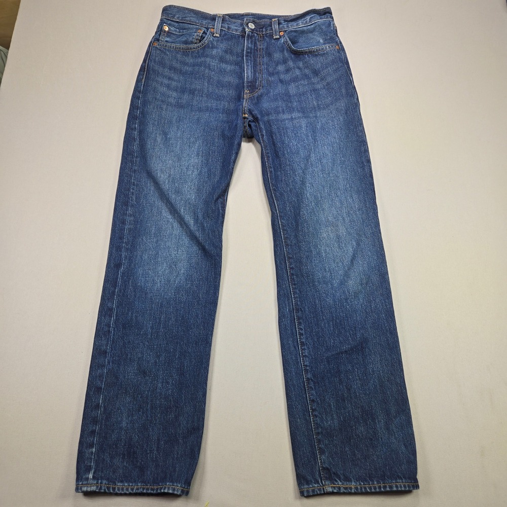 Levi Strauss Big E 505 Regular Fit‎ Dark Wash Denim Jeans Mens W32 L32
